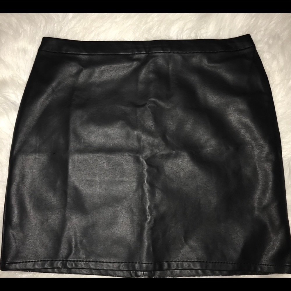 Leather mini skirt